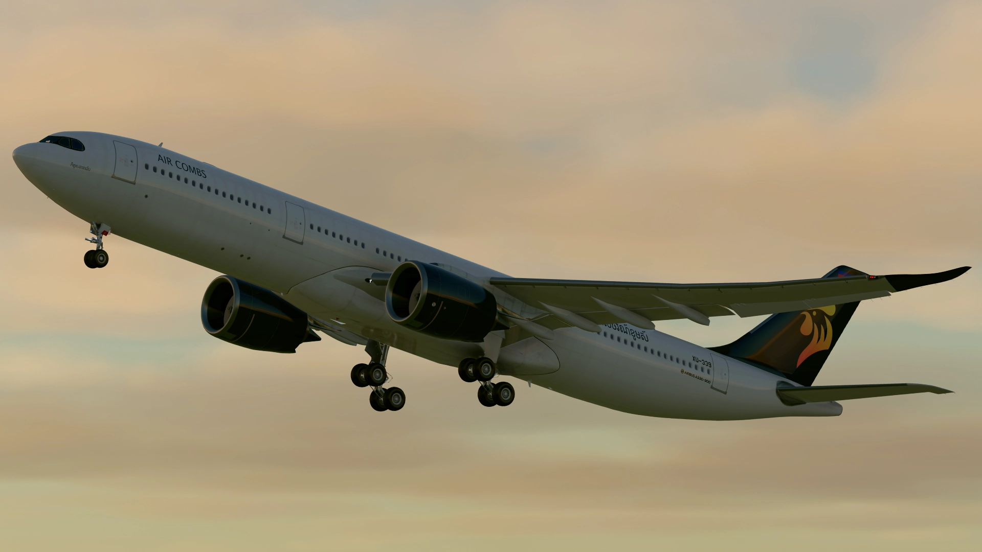 Air Combs A330neo departing in the evening