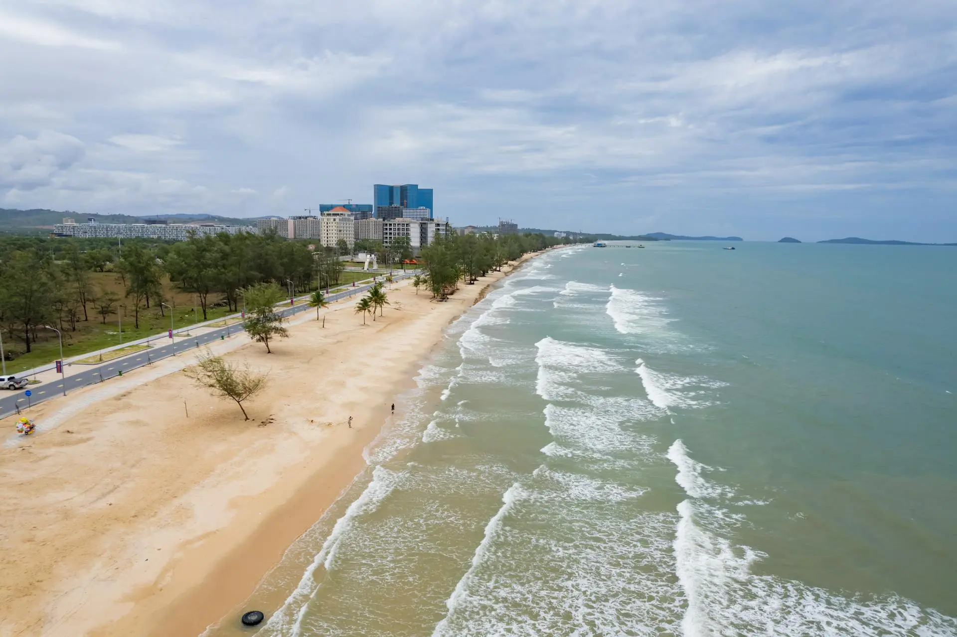 Aerial view of Sihanoukville beach