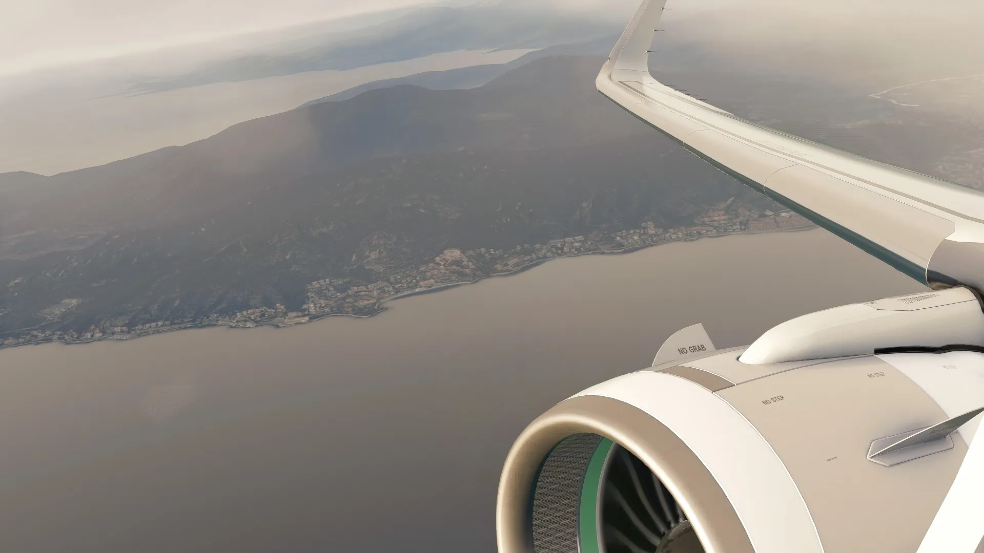 Air Combs A320neo engine view climbing