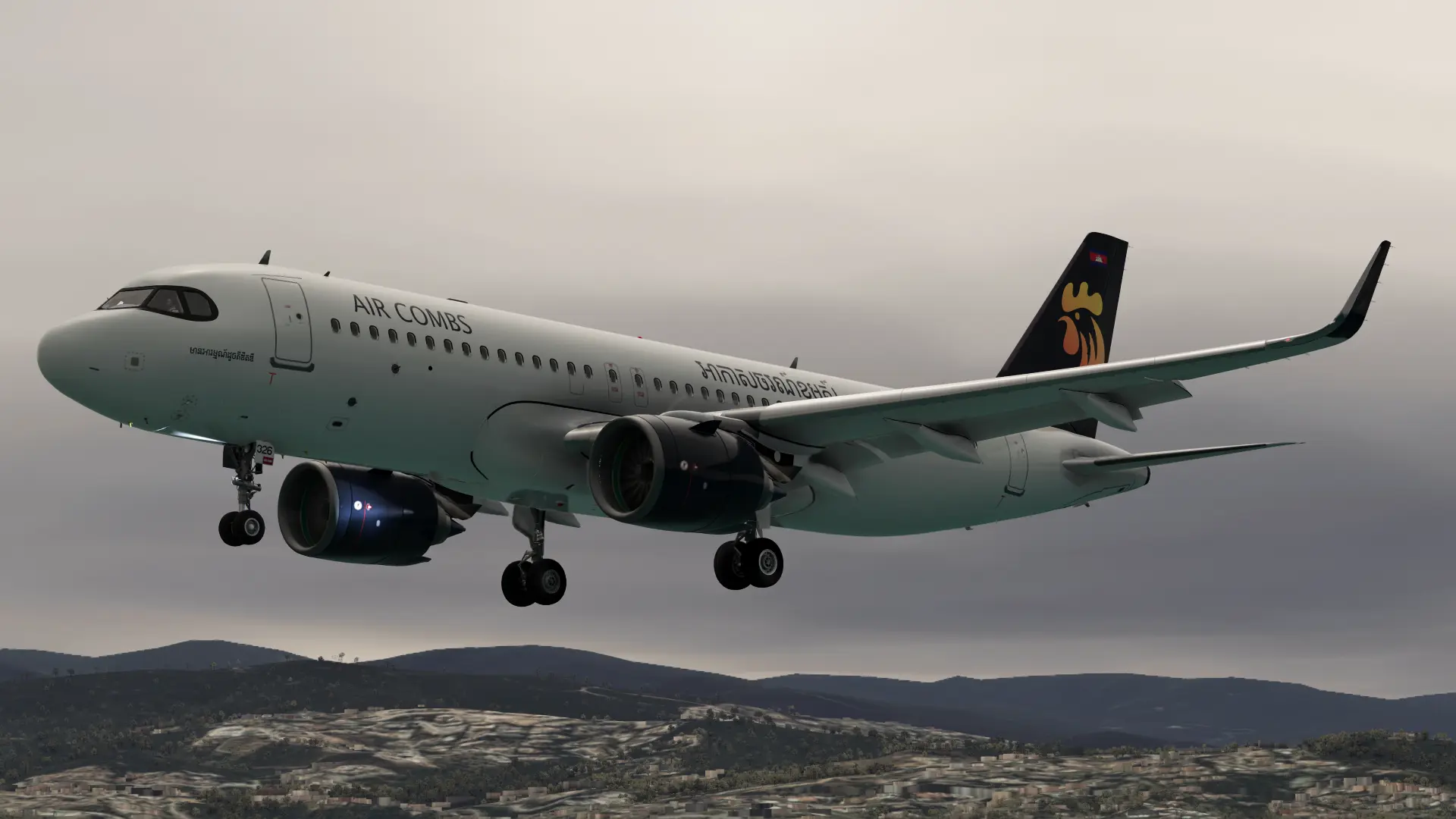 Air Combs A320neo on approach